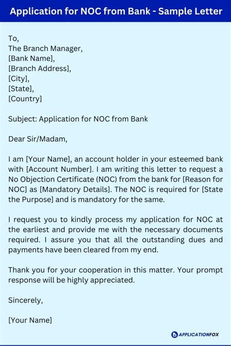 Request Letter For Noc From Bank Sample Letter Of Request – NBKomputer