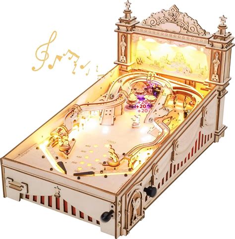 Rokr Pinball Machine D Wooden Puzzle Amusing Table Game With Music Led