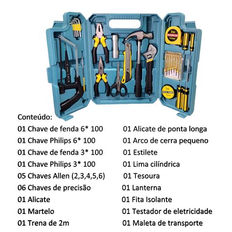 Jogo Kit Caixa Ferramentas P S Estojo Plastico Maleta Relu Magazine