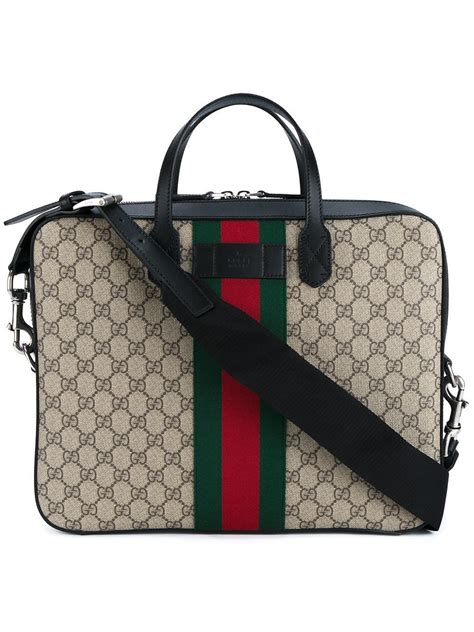 Gucci Canvas Web Gg Laptop Bag In Black For Men Lyst