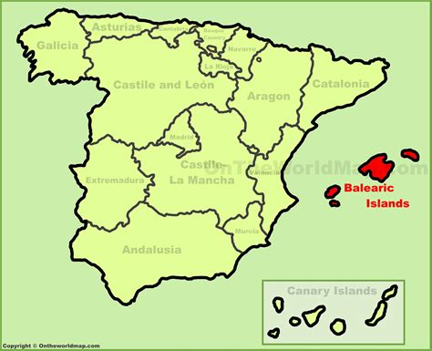 Balearic Islands Location On The Spain Map Ontheworldmap