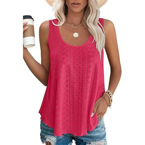 Fangasis Women Tank Top Crewneck T Shirts Sleeveless Summer Vest Ladies