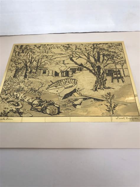 Vintage Gold Etch Prints Set Of 4 By Lionel Barrymore Etsy