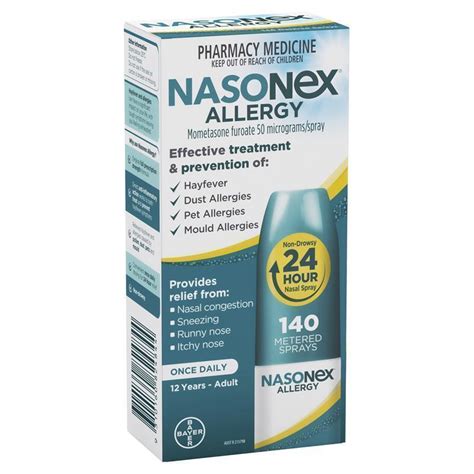 Buy Nasonex Allergy Non Drowsy 24 Hour Nasal Spray 140 Sprays Online At Chemist Warehouse®