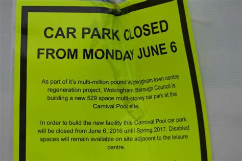 Wokingham Car Park To Close From Tomorrow Wokinghamtoday