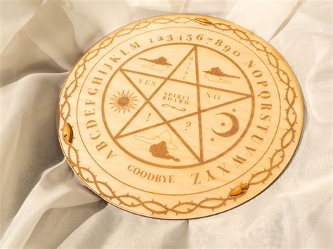 Wooden Ouija Board Round Spirit Board Pentacle Talking Etsy