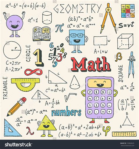 Mathematics Hand Drawn Vector Illustration Stock Vector