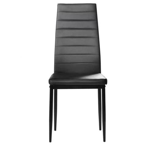 Lot de 4 chaises ROMANE noires pour salle à manger Cdiscount Maison