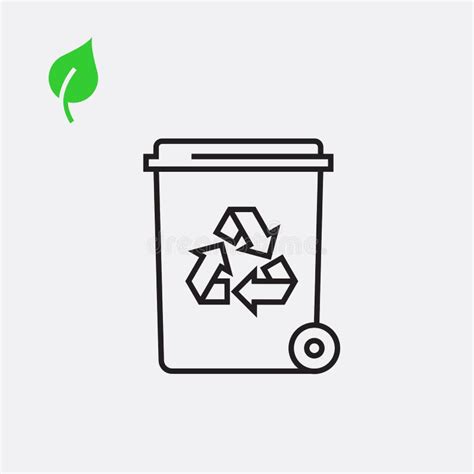 Eco Recycle Icon Trash Or Garbage Basket Vector Arrow Triangle