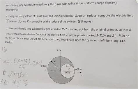 Solved An Infinitely Long Cylinder Oriented Along The Chegg