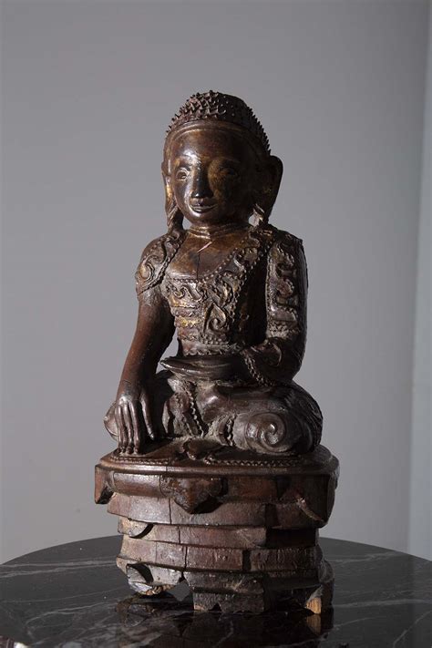 Grande Scultura Di Buddha Laos XIX XX Secolo VINTAGEDOMUS