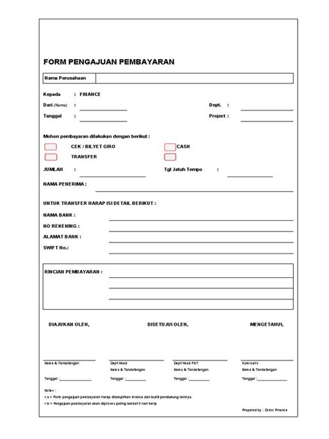 Form Pengajuan Pembayaran Pdf