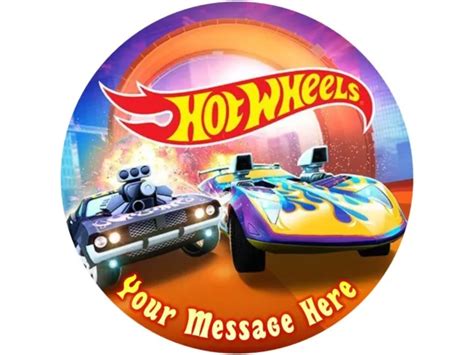 Hot Wheels Edible Cake Topper 75 Inches Round Personalised Unofficial