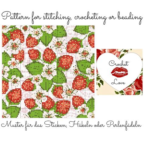 Crochet Love Strawberry Garden Pattern For Stitching Crocheting Or