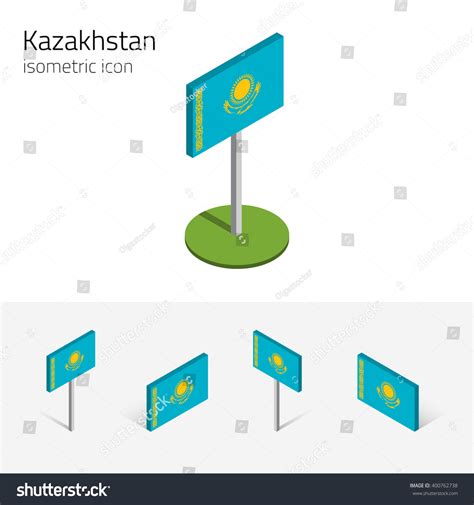 Kazakh Flag Republic Kazakhstan Vector Set Stock Vector (Royalty Free ...