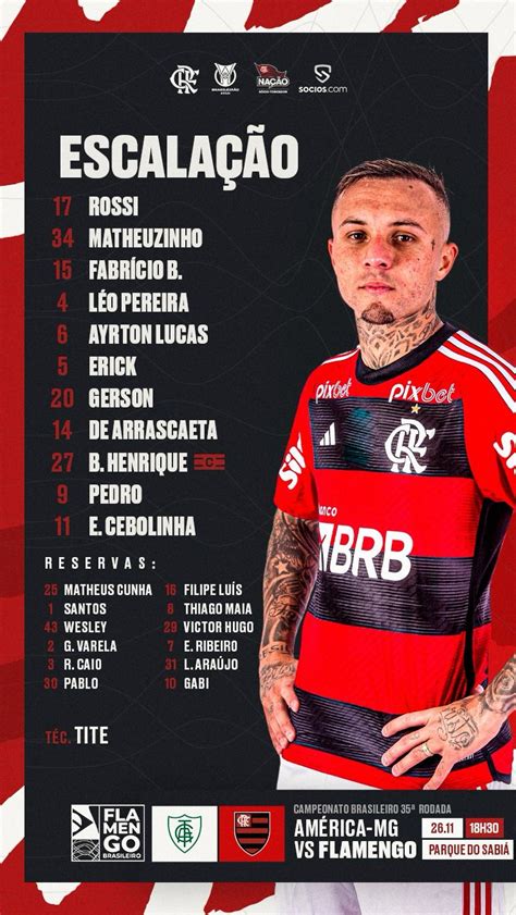 Jogo Ao Vivo Escala O E Mais Saiba Tudo Sobre Am Rica Mg X Flamengo