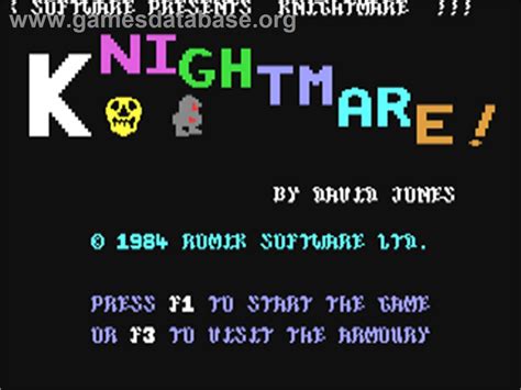 Knightmare Commodore 64 Artwork Title Screen