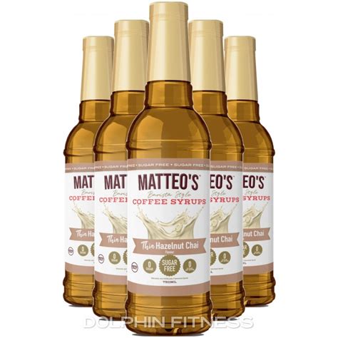 Matteo S Sugar Free Hazelnut Chai Coffee Syrup 6 X 750 Ml