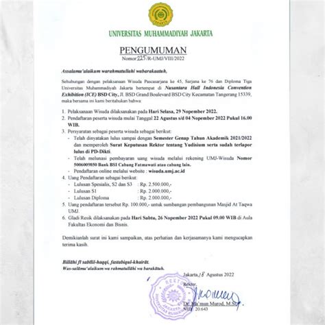 Pelaksanaan Wisuda FKM UMJ Tahun Akademik 2021 2022 FKM UMJ