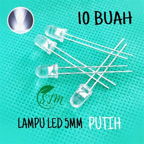 Buah Lampu Led Mm Putih Bening Nyala Putih Led Mm White