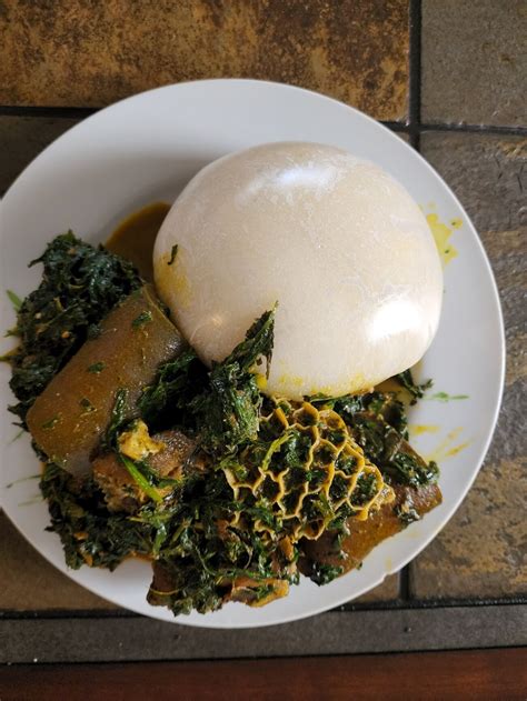 Plate of Fufu with Soup - Usekwu Foods