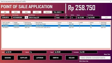 Aplikasi Kasir Final V Excel Vba Tutorial Youtube