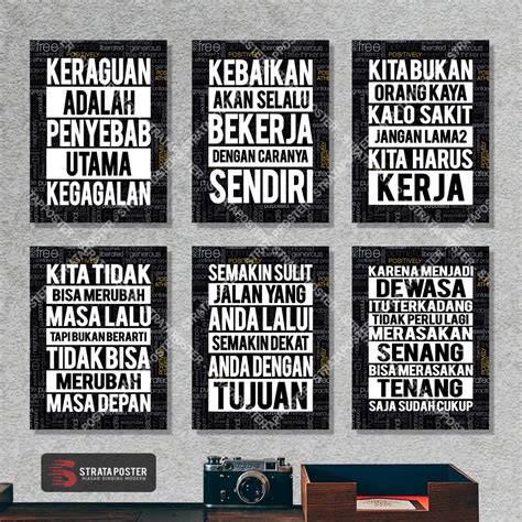 Jual Hiasan Dinding Kata Kata Motivasi Poster Quote Dekorasi Ruangan