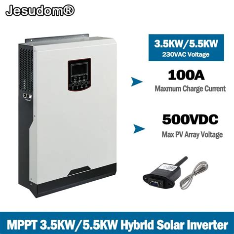 3500w 5500w Solar Hybrid Inverter Ac 230v Dc 24v 48vdc Mppt 100a 500vdc Pv Input 5500w Pure Sine