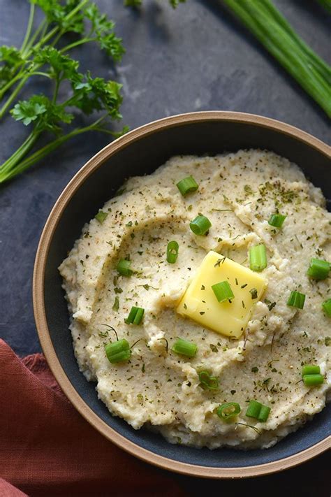 Paleo Roasted Garlic Cauliflower Mash Skinny Fitalicious