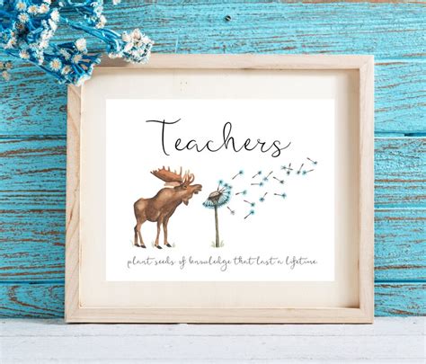 Teacher T Moose Blowing Dandelion Ts For Teachers Etsy