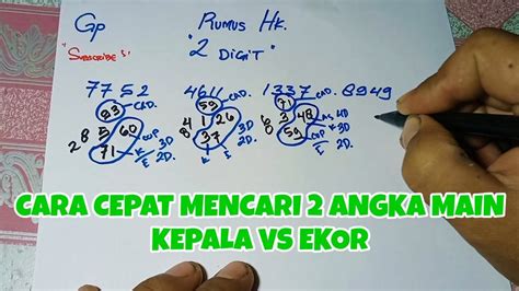 Rumus Hk Digit Prediksi Kepala Ekor Hk Angka Main Youtube