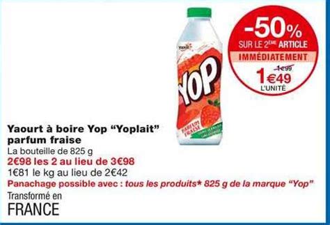 Promo Yaourt Boire Yop Yoplait Parfum Fraise Chez Monoprix