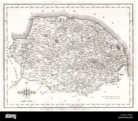 Antique County Map Of Norfolk By John Cary 1787 Old Plan Chart Stock