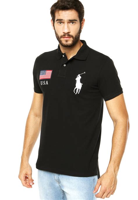 Camisa Polo Ralph Lauren Usa Preta Compre Agora Dafiti Brasil