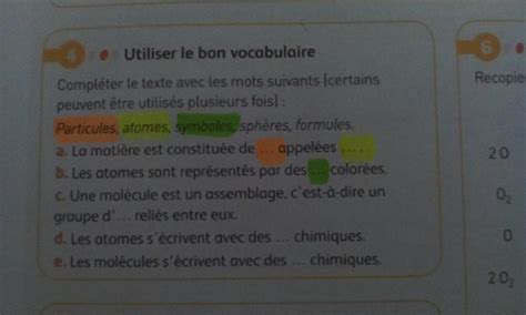 Salut J Ai Beaucoup De Mal A Faire Mon Exercice De Physique Chimie Sur