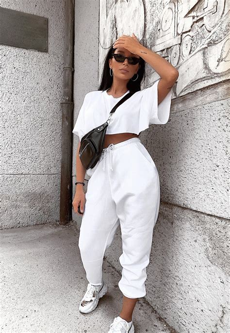 Missguided White Oversized 90s Joggers Trendy Outfits Top Outfits