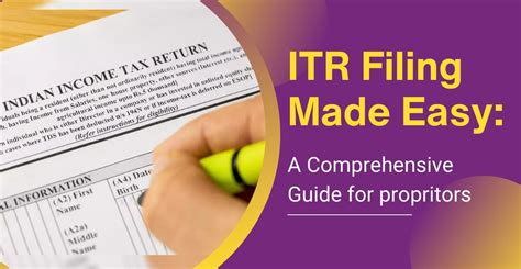 Simplified Guide To Filing Income Tax Returns Itr For Proprietors In