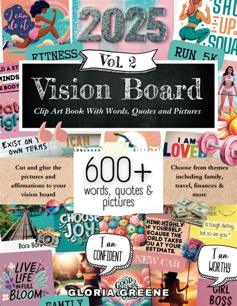 Vision Board Clip Art Book With Words Quotes And Pictures Vol 2