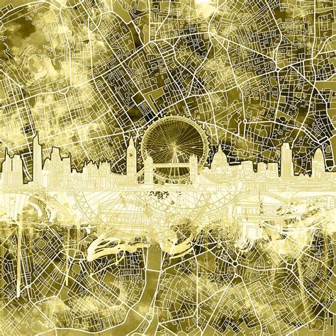 London Skyline Abstract Painting By Bekim M Fine Art America