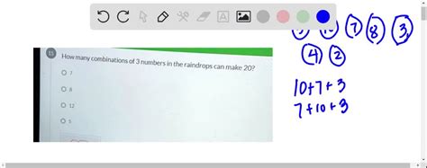 Solvedhow Many Combinations Of 3 Numbers In The Raindrops Can Make 20