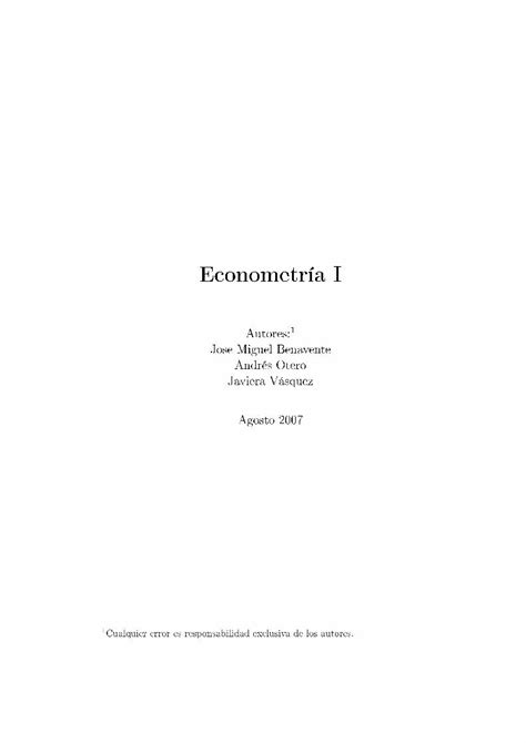 Pdf Econometr Ai Uni N De Estos Valores Representa La Recta De