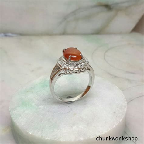 Red jade ring, silver red jade ring – Churk Work Shop