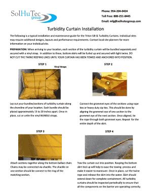 Fillable Online Turbidity Curtain Installation. turbidity curtain installation Fax Email Print ...