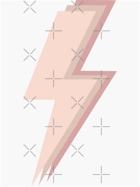 Layered Trendy Lightning Bolt Light Pink Sticker For Sale By