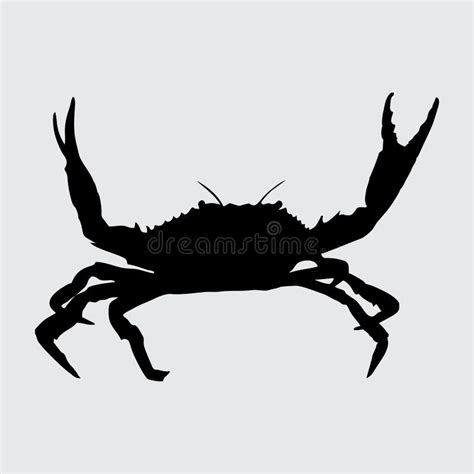 Crab Silhouette Crab Isolated On White Background Stock Vector