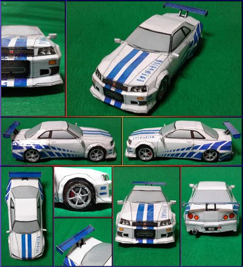 Nissan Skyline Gtr R34 2 Fast 2 Furious Papercraft By Mironius On Deviantart