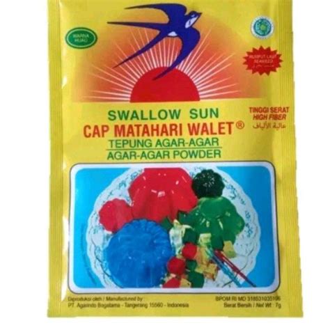 Jual Tepung Agar Agar Warna Hijau 7gr Swallow Sun Cap Matahari Walet