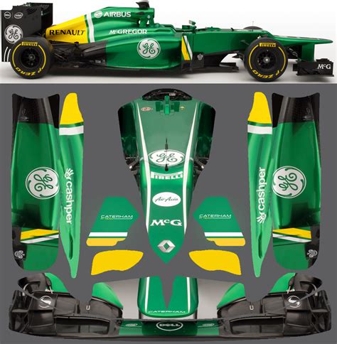 F1 Caterham Sticker Kit For Tonykart OTK M4 Pods Nosecone Nassau Panel