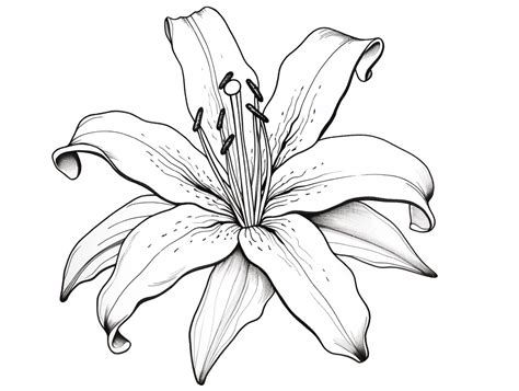 Whimsical Lily Flower Coloring Coloring Page