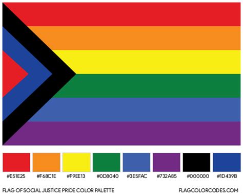 Social Justice Pride Flag Color Codes